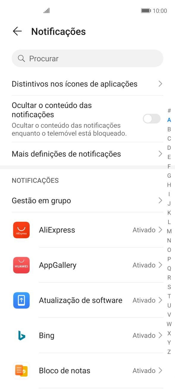 Prima a app pretendida.