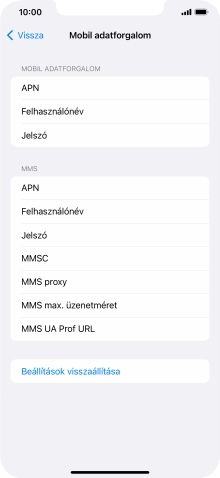 Válaszd az APN lehetőséget. Amennyiben előfizetésed van, írd be azt, hogy mms.vodafone.net.