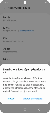 Válaszd az Adatok eltávolítása lehetőséget.