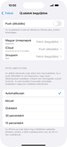 Ha kikapcsolod a funkciót, válaszd a kívánt beállítást.