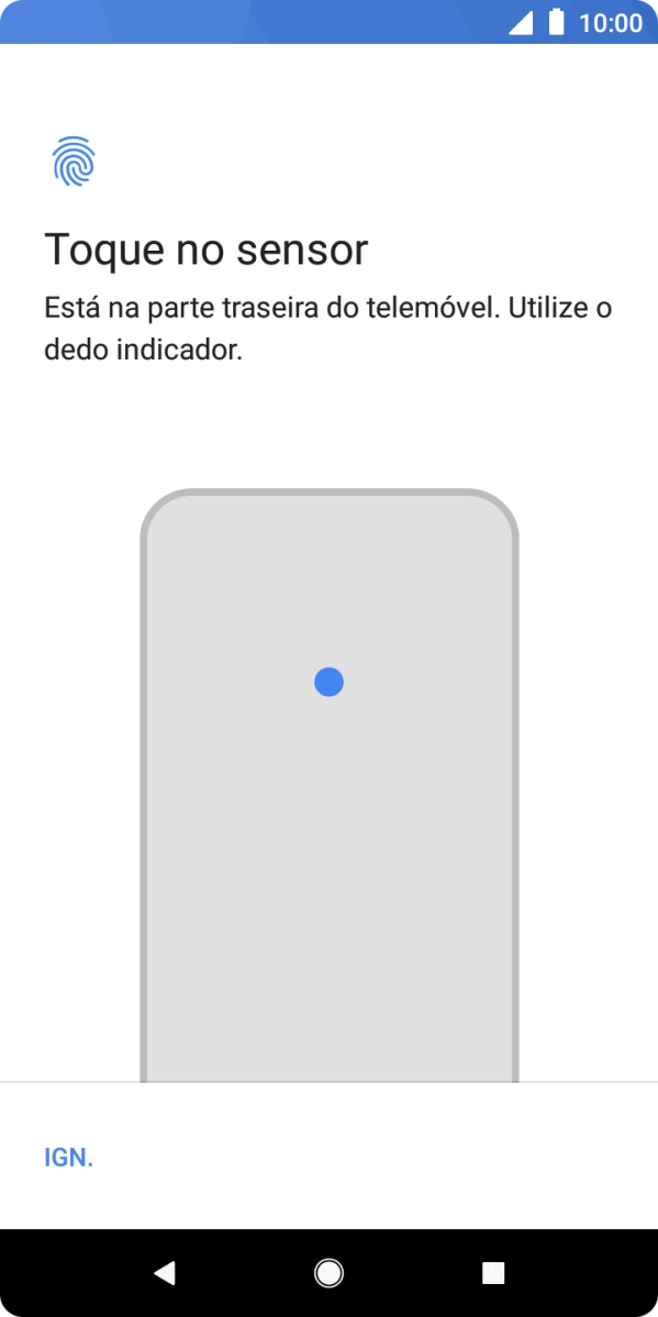Siga as indicações no ecrã para definir a impressão digital como código de bloqueio.