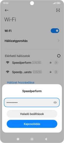 Írd be a Wi-Fi hálózatodhoz tartózó jelszót, és válaszd a Kapcsolódás lehetőséget.