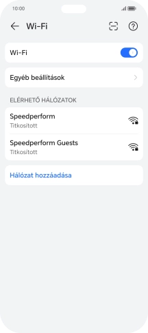 Válaszd ki a kívánt Wi-Fi hálózatot.