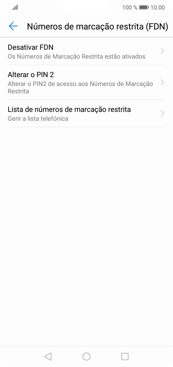 Prima Desactivar FDN para desativar a marcação permitida.