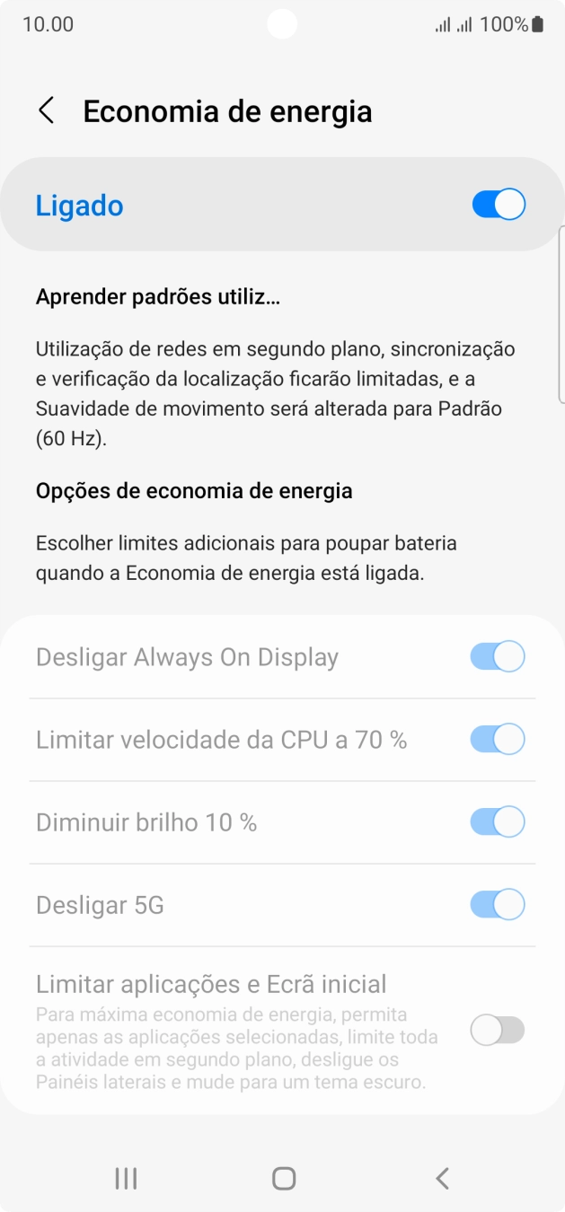 Prima a tecla de início para terminar e voltar ao ecrã inicial.