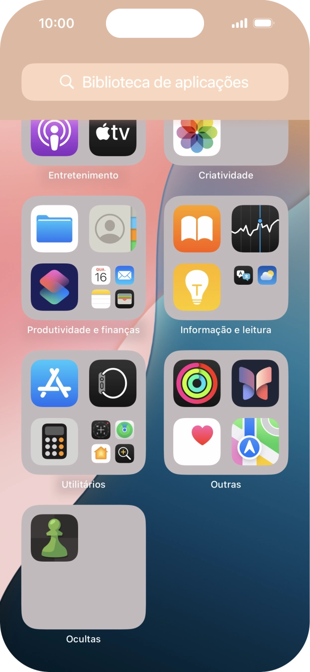 Mantenha premida por um momento a app pretendida.