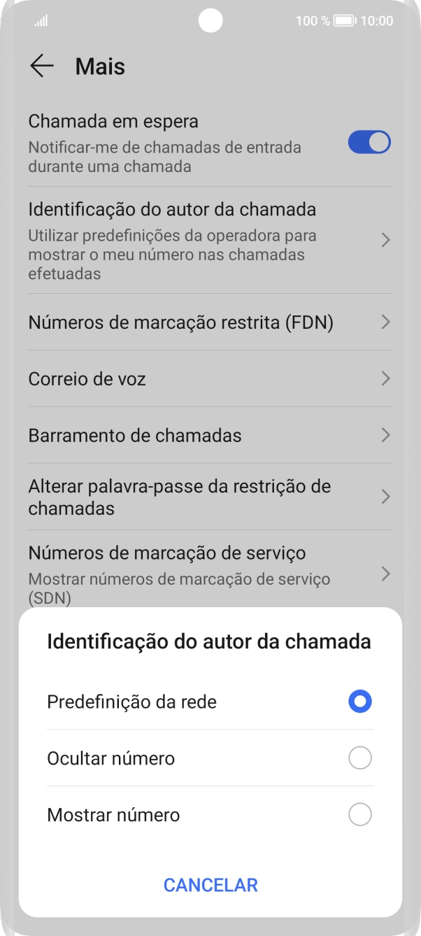 Prima Mostrar número para ativar a visualização do seu número.