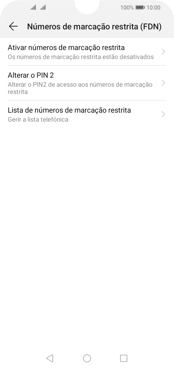 Prima Ativar números de marcação restrita para ativar a marcação permitida.