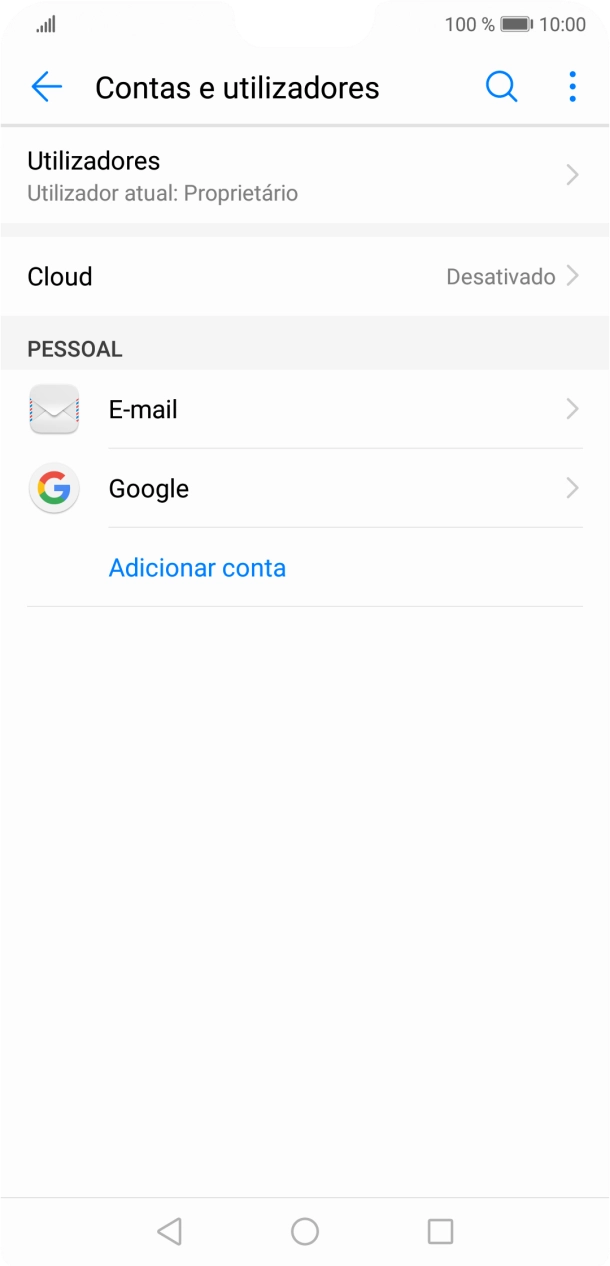 Prima o ícone de menu.