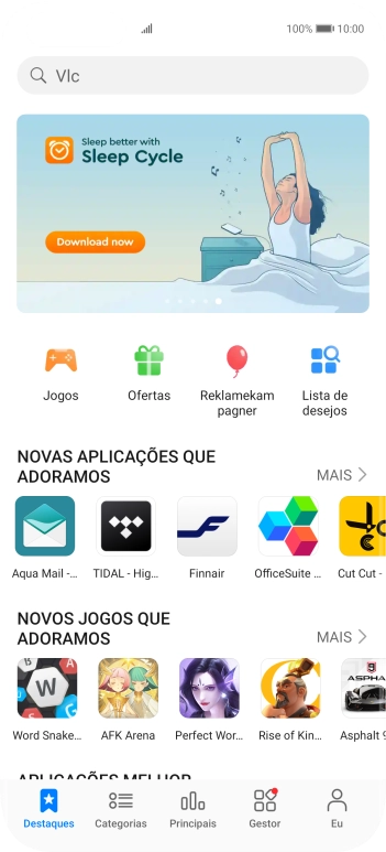 Prima a caixa de pesquisa.