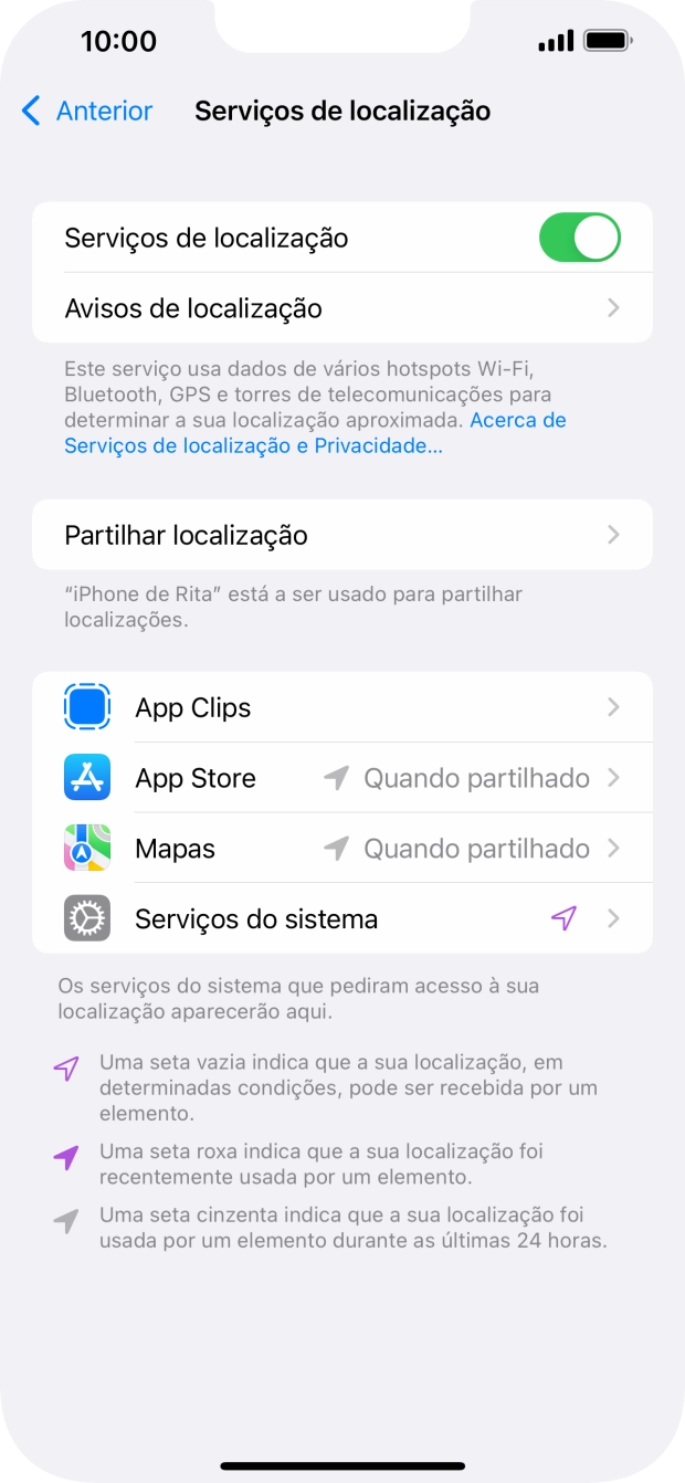 Prima a app pretendida.