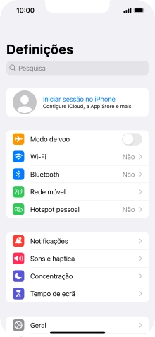 Prima Iniciar sessão no iPhone.