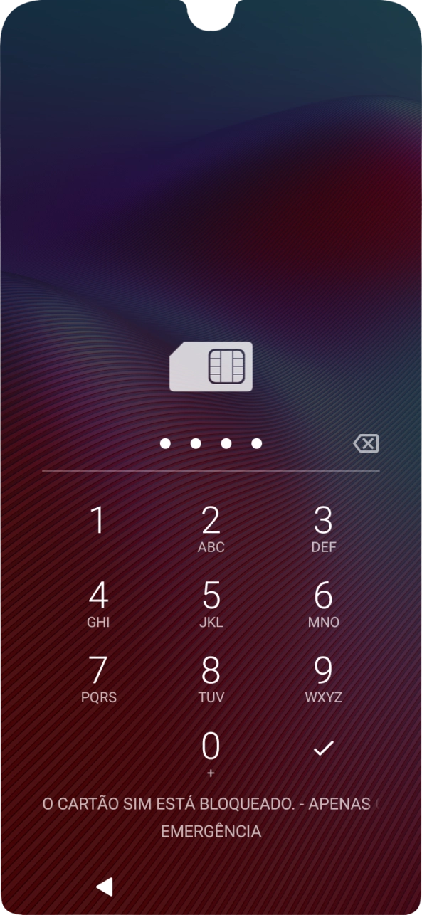 Se necessário, introduza o código PIN e prima o ícone para aceitar.