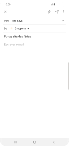 Prima o campo de escrita e escreva o texto do e-mail.