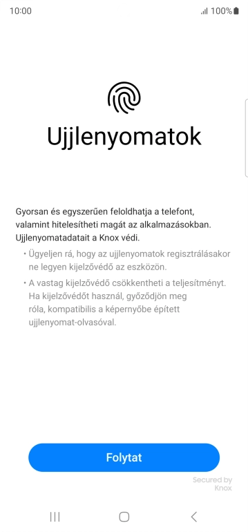 Válaszd a Folytat lehetőséget.