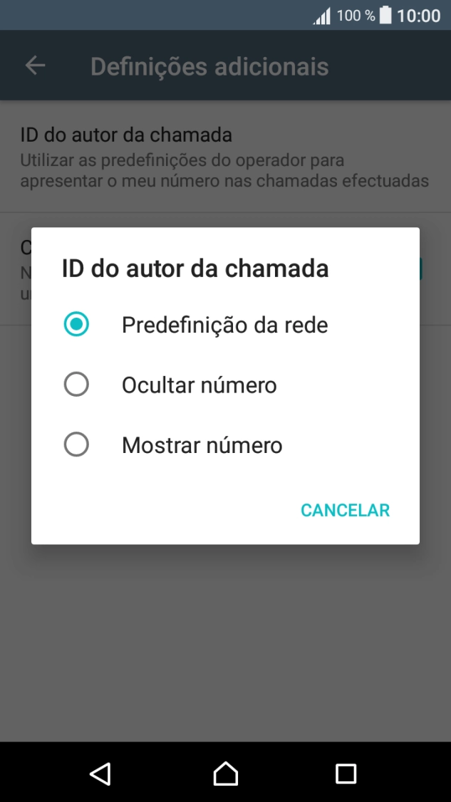 Prima Mostrar número para ativar a visualização do seu número.