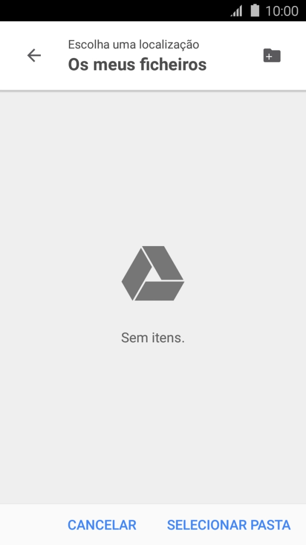 Prima SELECIONAR PASTA.