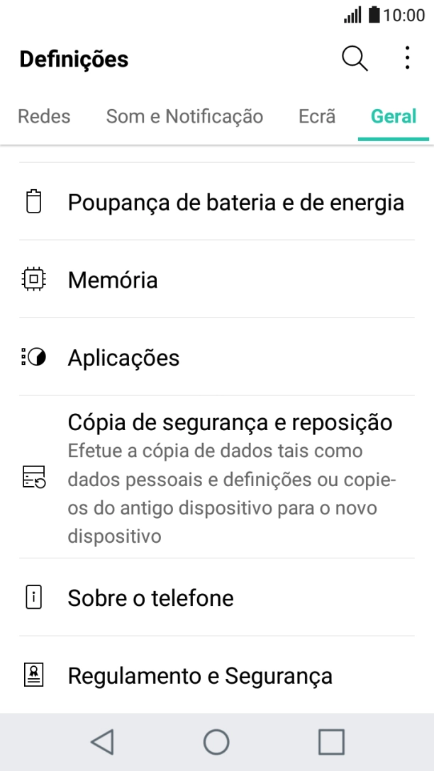 Prima Cópia de segurança e reposição.