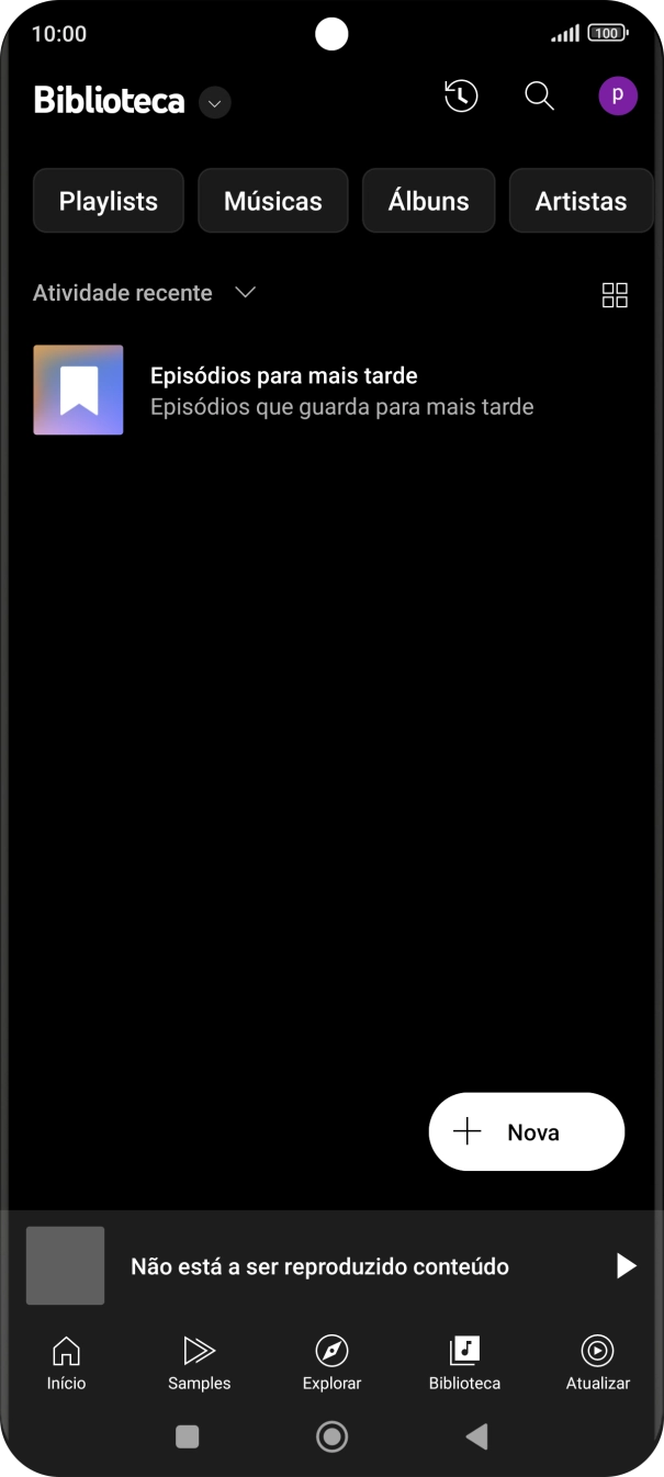 Prima a lista suspensa.