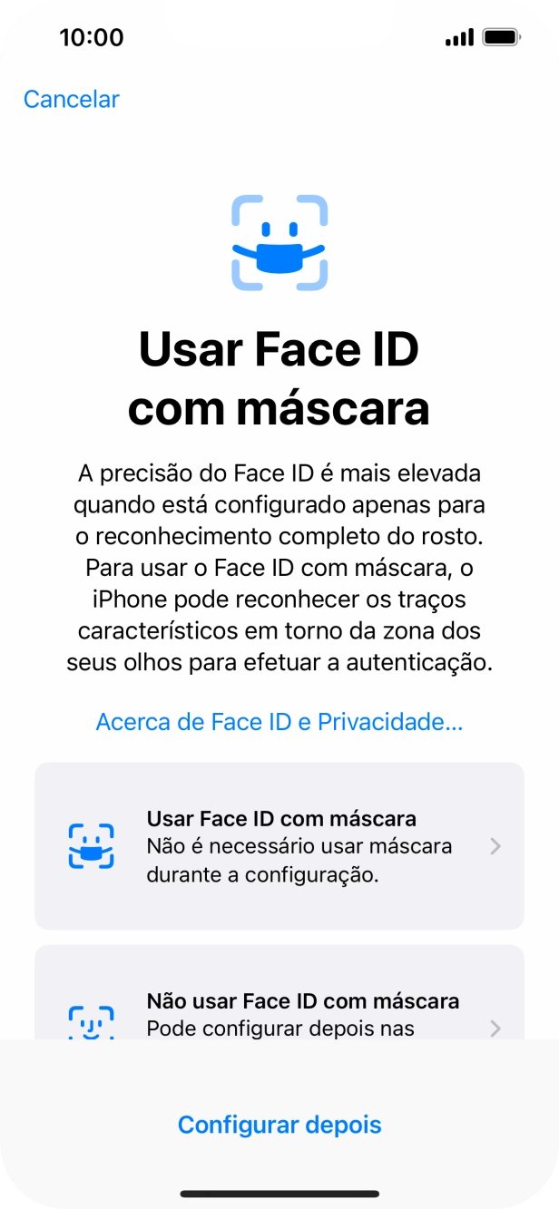 Prima Configurar depois.