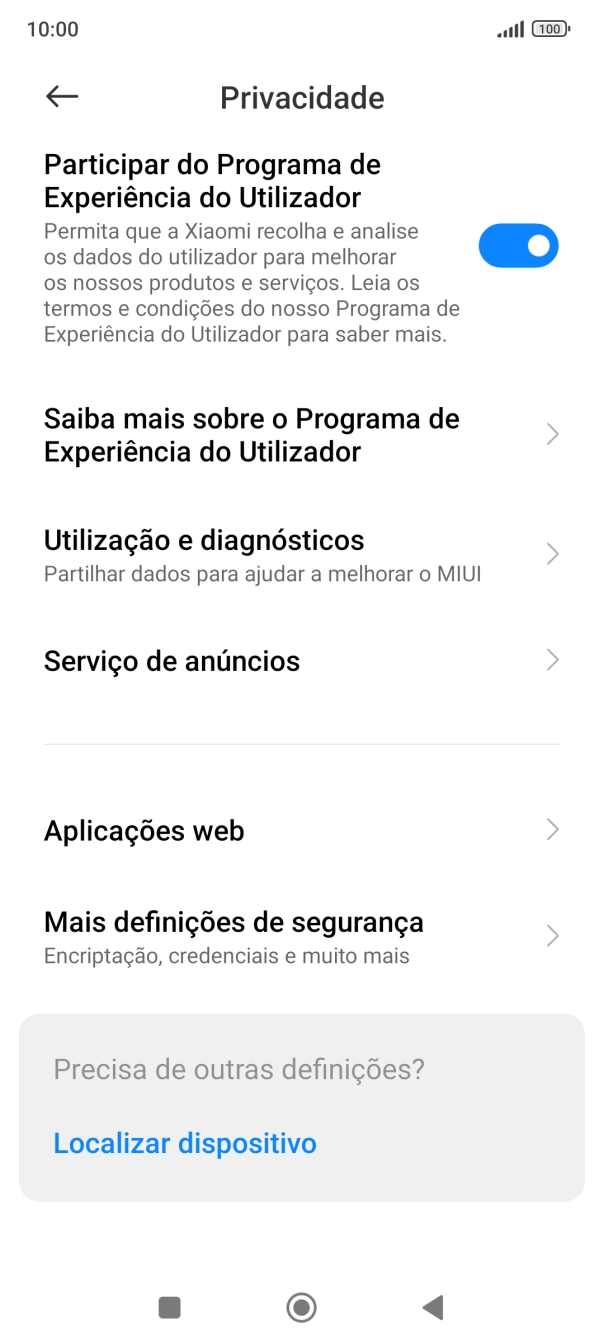 Prima Mais definições de segurança.
