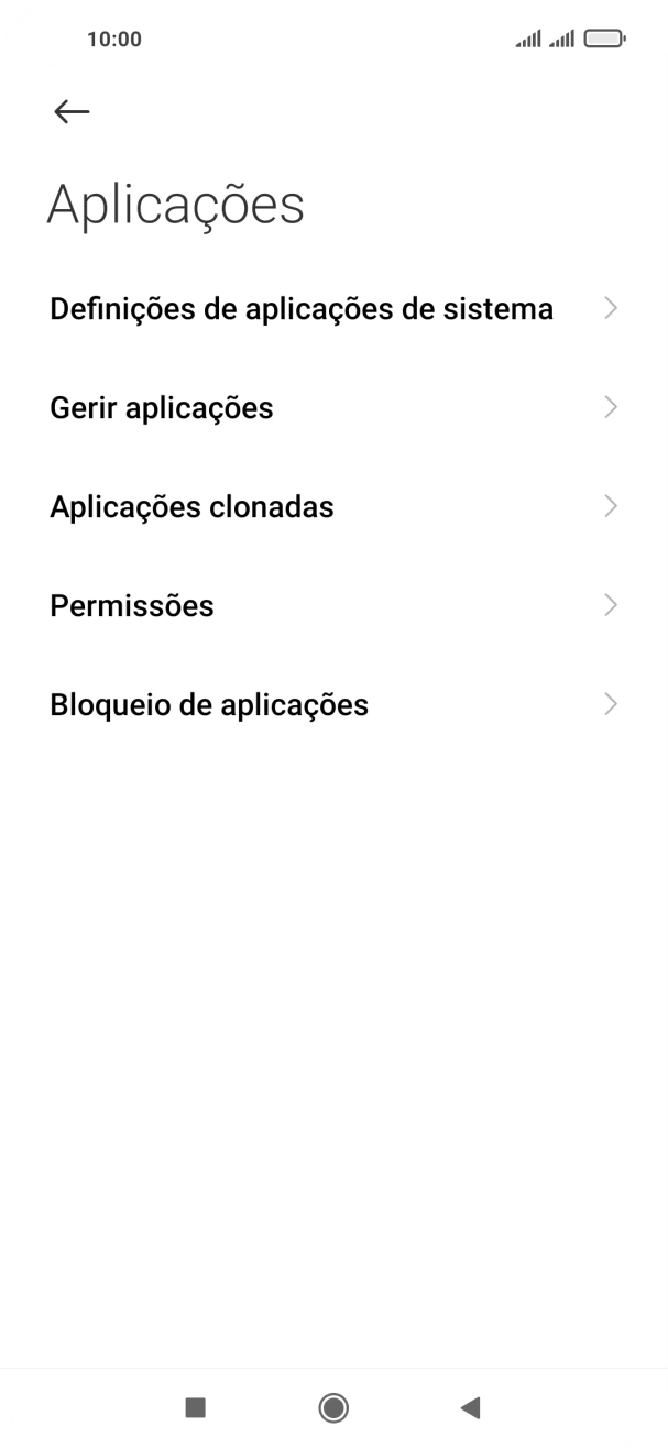 Prima Gerir aplicações.