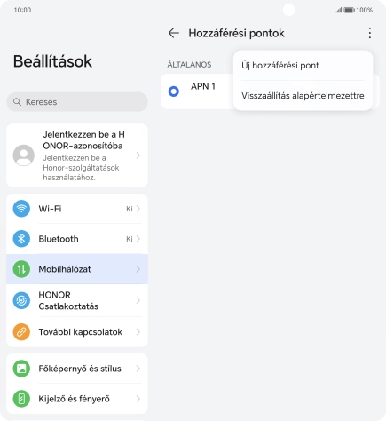 Válaszd az Új hozzáférési pont lehetőséget.