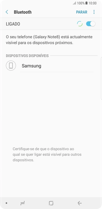 Prima o dispositivo Bluetooth pretendido e siga as indicações no ecrã para emparelhar o dispositivo pretendido com o telefone.