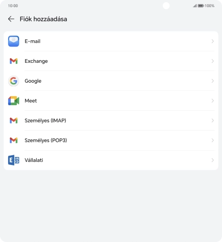 Válaszd a Személyes (IMAP) lehetőséget.
