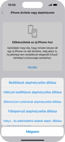 Válaszd a Beállítások alaphelyzetbe állítása lehetőséget.