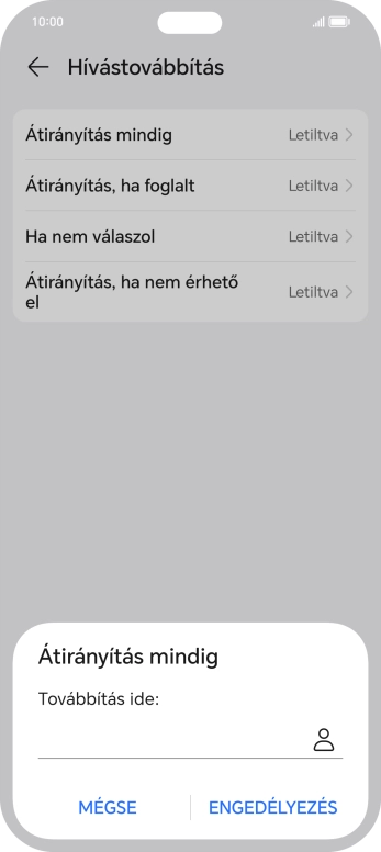 Írd be azt, hogy +36709090999, és válaszd az ENGEDÉLYEZÉS lehetőséget.