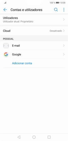 Prima a conta de e-mail pretendida.