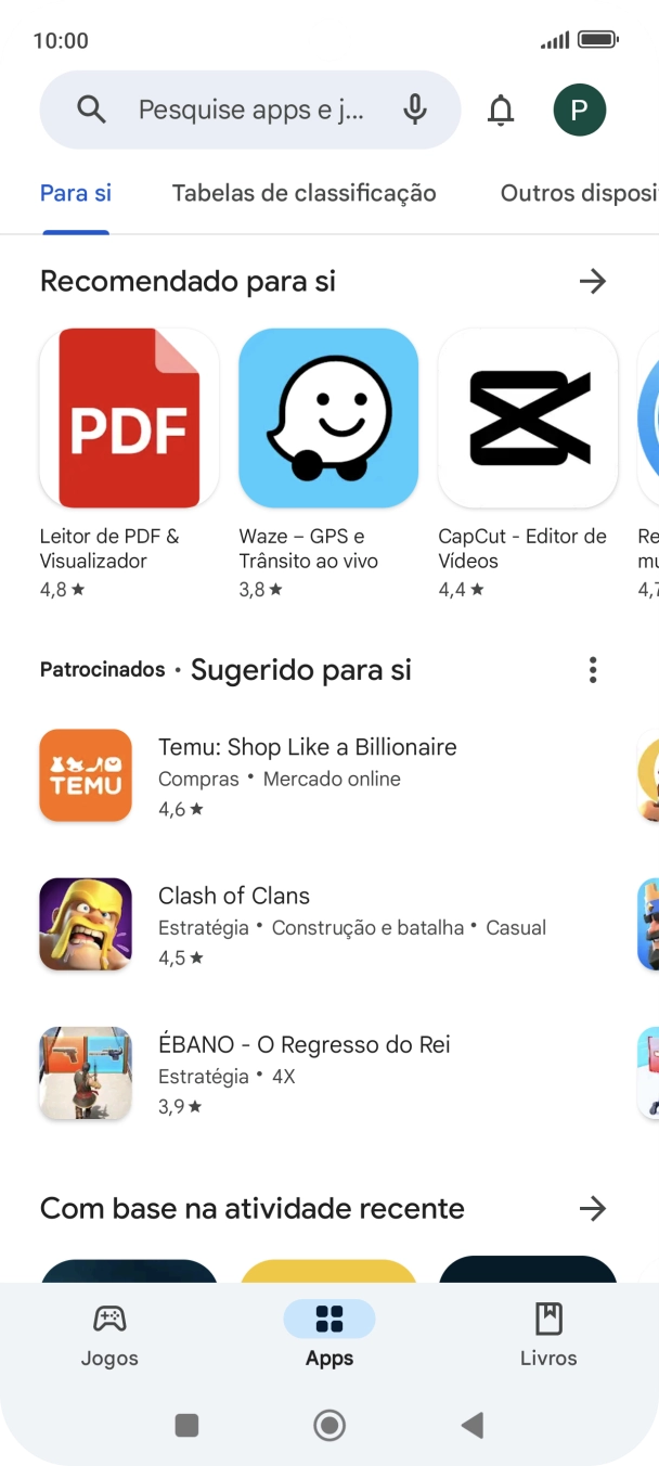 Prima a caixa de pesquisa.