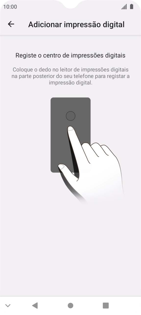 Siga as indicações no ecrã para definir a impressão digital como código de bloqueio.