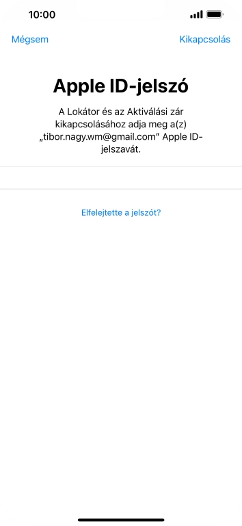 Válaszd a Kikapcsolás lehetőséget.