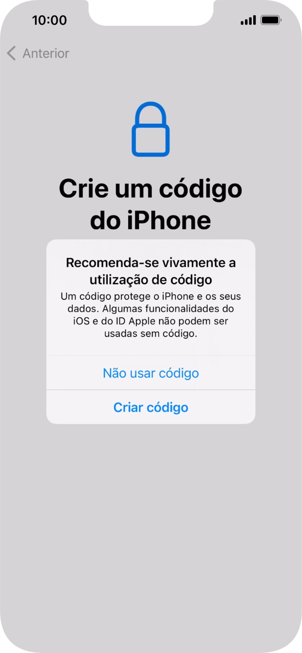 Se desativar a função, prima Não usar código.