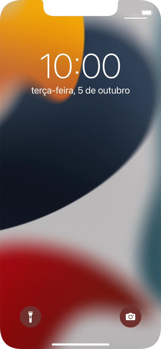 Deslize o dedo para cima a partir da base do ecrã.