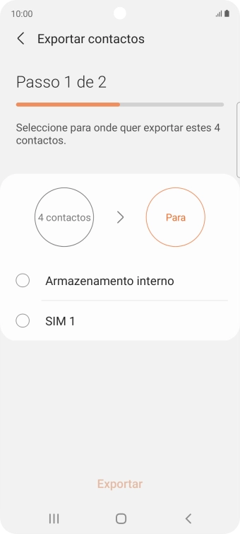 Prima o nome do cartão SIM.