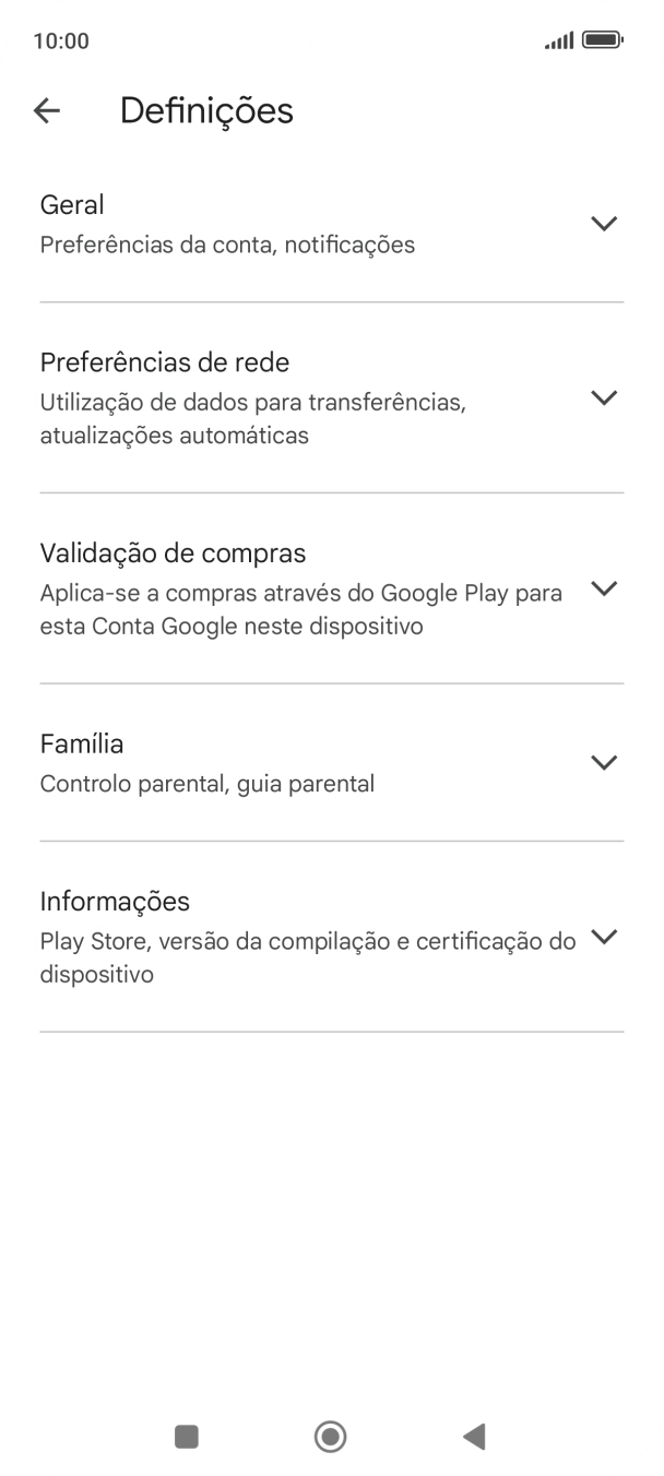 Prima Preferências de rede.
