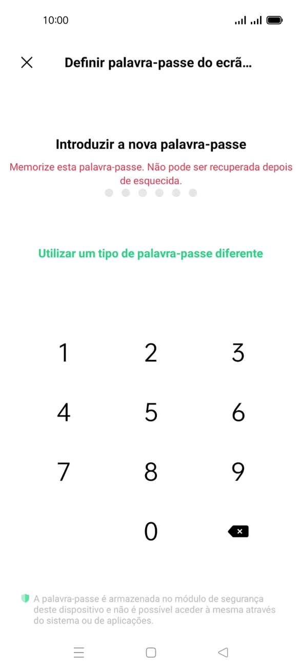 Prima Utilizar um tipo de palavra-passe diferente.
