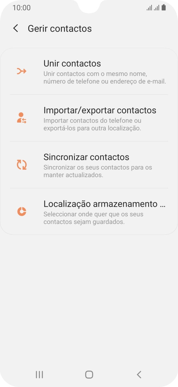 Prima Importar/exportar contactos.
