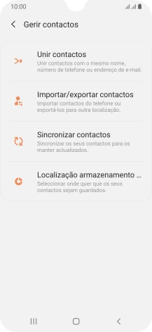Prima Importar/exportar contactos.
