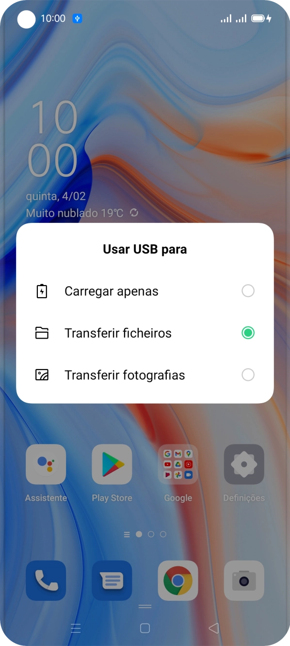 Prima Transferir ficheiros.