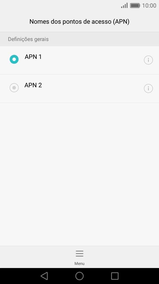 Prima o campo junto à ligação de dados para a ativar.