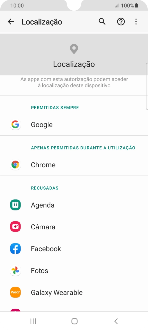 Prima a app pretendida.