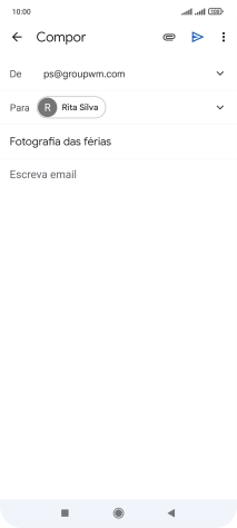 Prima o campo de escrita e escreva o texto do e-mail.