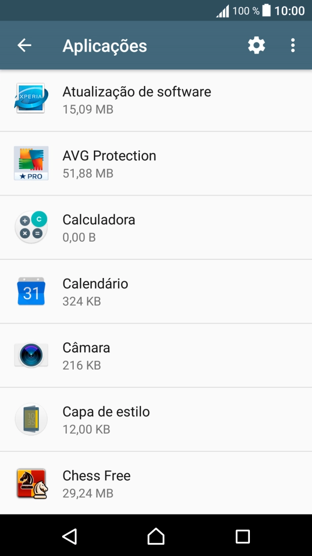 Prima a app pretendida.