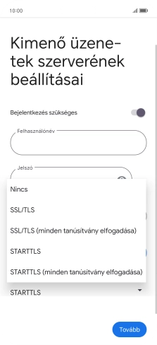Válaszd az SSL/TLS lehetőséget.