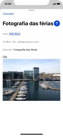 Prima o ícone para enviar.