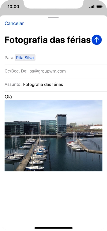 Prima o ícone para enviar.